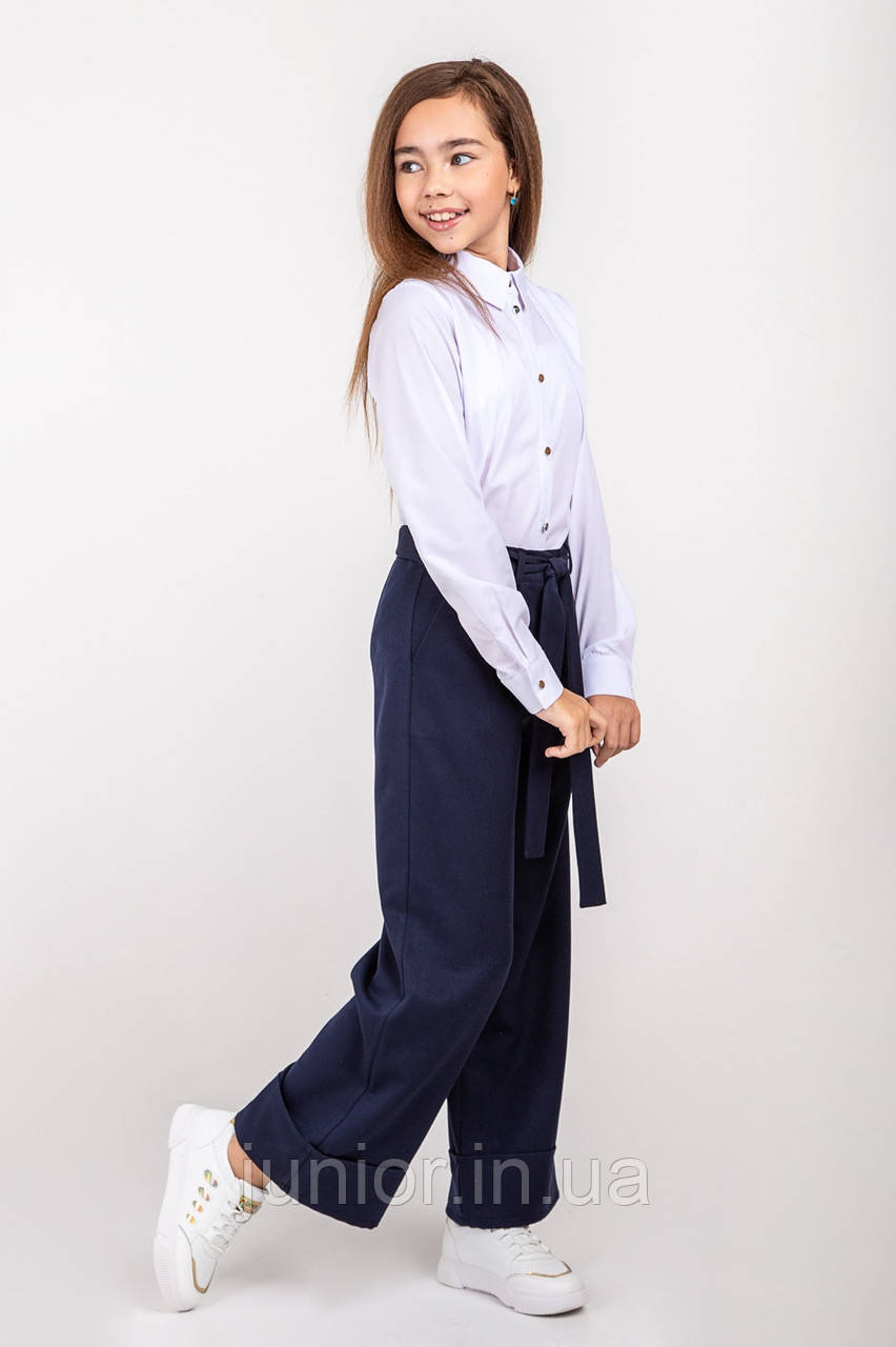 Модні сині штани-кюлоти для дівчинки "Natalie" 134р, фото 1