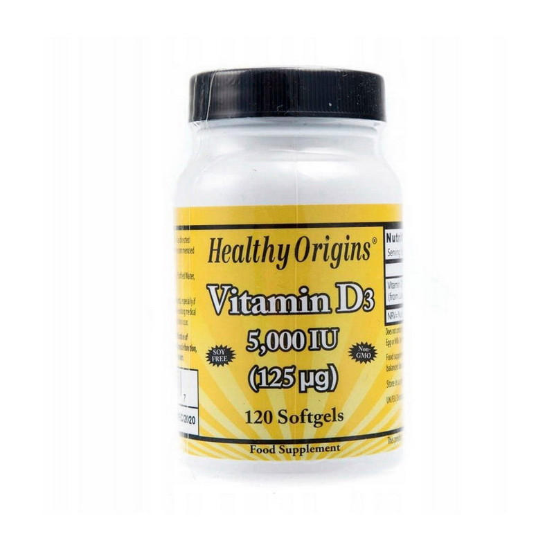 Вітамін Д3 Healthy Origins Vitamin D3 5000 IU 120 капс гел