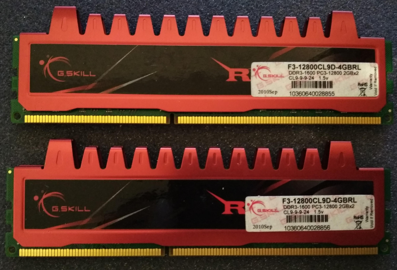 4GB 2x2GB DDR3 1600MHz G.Skill Ripjaws PC3 12800U CL9 RAM Оперативна пам'ять