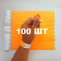 100 шт - Паперові контрольні браслети Tyvek — 3/4" Помаранчевий