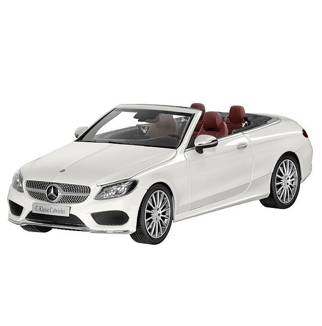Модель Mercedes-Benz C-Class Cabriolet, Designo Diamond White Bright, Scale 1:18, артикул B66960613