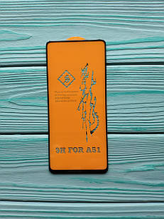 Захисне скло 6D для Samsung A51 2020 / A515F Full Glue Чорне