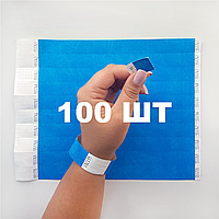 100 шт - Паперові контрольні браслети Tyvek — 3/4" Синій