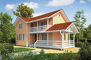 Будинок двоповерховий із профільованого клейового бруса 8х10 м