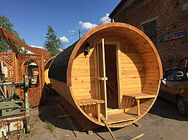 Баня-бочка дерев'яна кругла 2,4х3,4 м