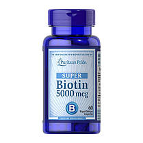 Біотин Puritan's Pride Biotin 5000 mcg 60 капс, фото 2