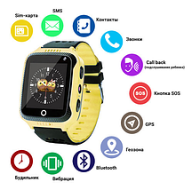 Дитячий розумний смарт-годинник Smart baby watch Q529 GPS з камерою прослуховування для дітей із трекером Жовтий, фото 4