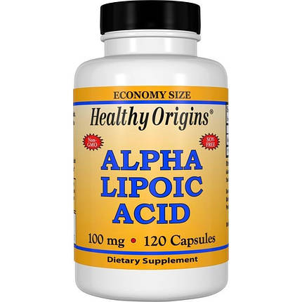 Альфа-ліпоєва кислота Healthy Origins Alpha Lipoic Acid 100 mg 120 капс, фото 2