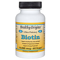 Біотин Healthy Origins Biotin 10000 mcg 60 капс, фото 3