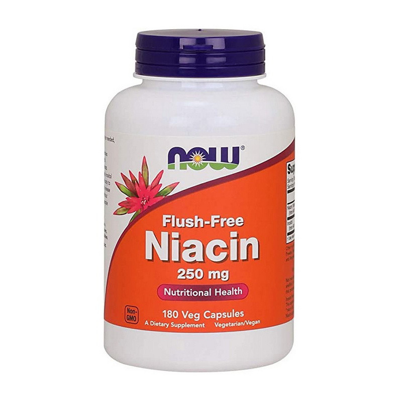 Ніацин NOW Flush-Free Niacin 250 мг 180 капс