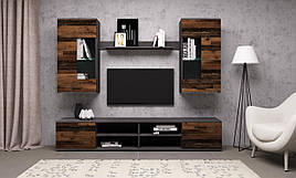 Стінка для вітальні в сучасному стилі Dominika 1 (Домініка) колір матера /олд стайл темний