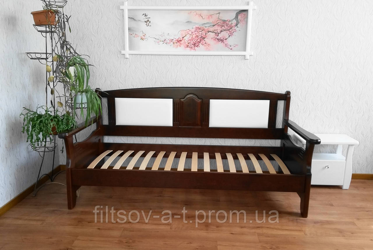 Деревянный диван кровать с мягкой спинкой "Орфей - 2" от производителя - фото 6 - id-p668126341