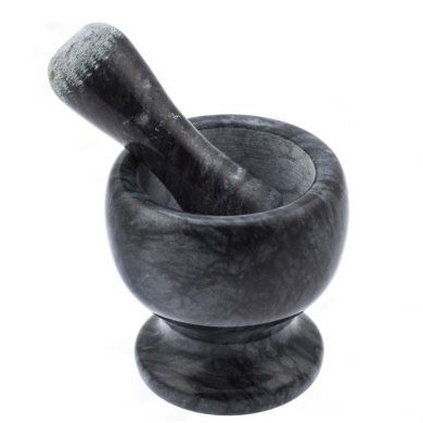 Ступа мармурова Ø10 см із мармуровим пензликом 11 см, фото 1