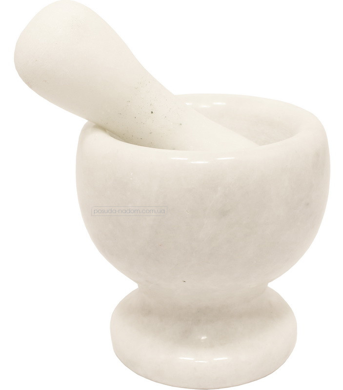 Ступа мармурова Ø10 см із мармуровим пензликом 10 см, фото 1