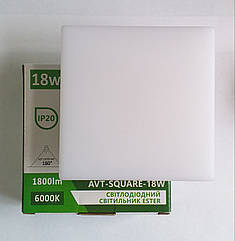 Світлодіодний світильник квадрат AVT-ESTER 18Вт 6000К 1800Лм
