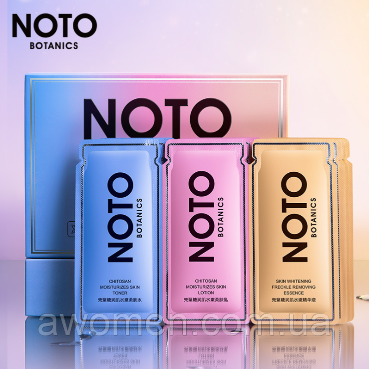 Триетапний догляд NOTO Botanics декикатний догляд (тонер, лосьйон і сироватка) 10 штук паковання