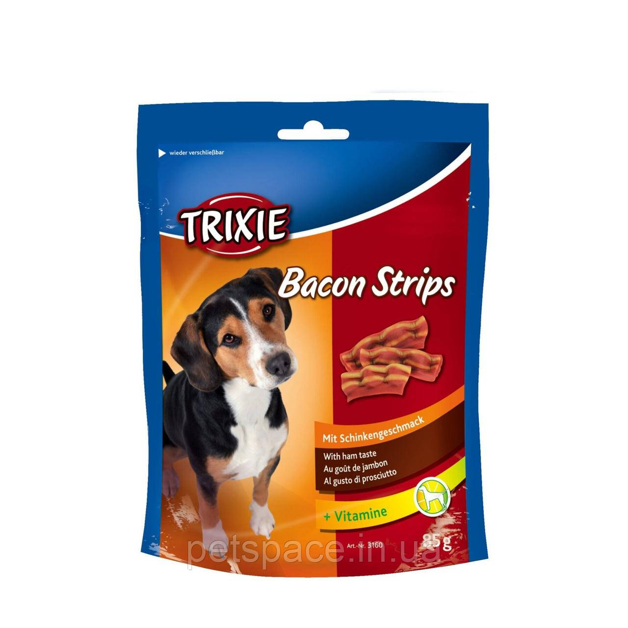 Ласощі для собак Trixie Bacon Strips (Тріксі стріпси з бекону) 85г