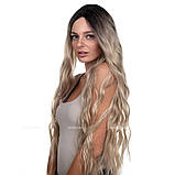 85 см! Довга перука зі штучного волосся Joyce AT без чубчика, термоволосся, колір блондин, фото 4