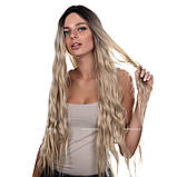 85 см! Довга перука зі штучного волосся Joyce AT без чубчика, термоволосся, колір блондин, фото 2