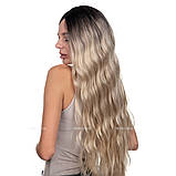 85 см! Довга перука зі штучного волосся Joyce AT без чубчика, термоволосся, колір блондин, фото 3