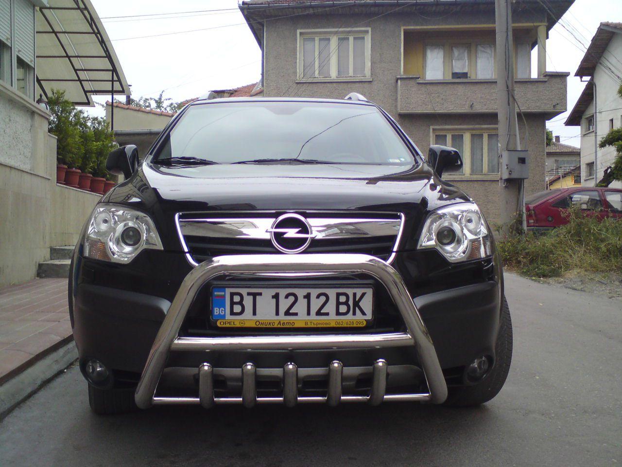 Кенгурятник низький з грилем на Opel Antara TAMSAN (з написом)