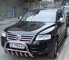 Кенгурятник низький з грилем на Volkswagen Touareg 2004-2010 (70 діаметр)