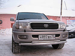 Труба подвійна на Toyota Land Cruiser 100 ( Toyota LC 100) (70 діаметр)