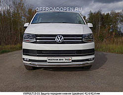 Труба подвійна на Volkswagen Transporter T6 (60 діаметр)