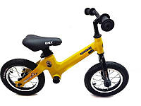 Беговел детский велобег карбоновый желтый велосипед SpaceBaby (Maserati Edition)
