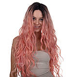 Довга перука термоволосся на сітці - полусистема Ann Full Lace колір рожевий, фото 2