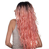 Довга перука термоволосся на сітці - полусистема Ann Full Lace колір рожевий, фото 4