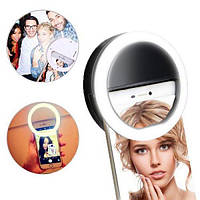 Світлодіодне селфи-кільце з USB-зарядкою Selfie Ring Light (на акумуляторі) Чорний, відмінний товар