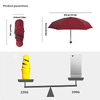 Зонт капсула. Мини зонт с капсулой для удобного хранения женские и мужские модели, отличный товар