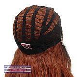 Довга жіноча перука 80 см термоволосся на сітці - полусистема Hilda Full Lace колір каштановий, фото 7