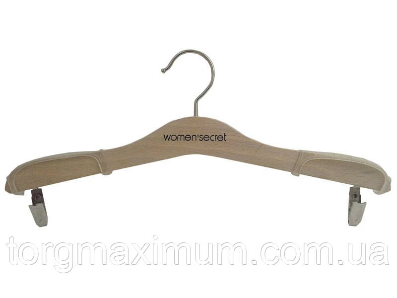 Дерев'яні світлі плечики для білизни "Women secret", фото 1