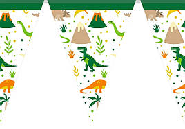 Гірлянда прапорці "Динозаври", 2 м.