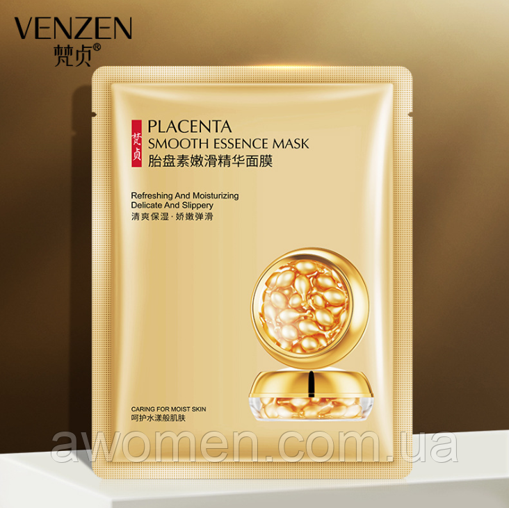 Маска для обличчя Venzen Placenta Smooth Essence mask екстракт плаценти 25 g