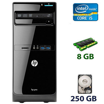 HP Pro 3500 Tower/Intel Core i5-2320 (4 ядра по 3.0 — 3.3 GHz) / 8 GB DDR3 / 250 GB HDD, фото 1