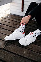 Кроссовки унисекс Адидас Стэн Смит.. Кроссы для мужчин и женщин Adidas Stan Smith White/Red белые с красным