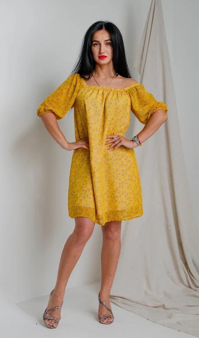 Жовте вільне плаття 42-44,50-52