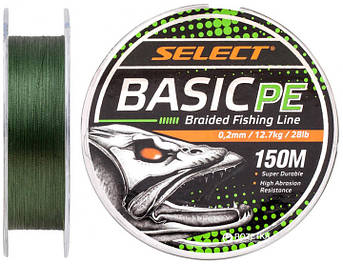 Шнур Select Basic PE 150m (темно-зелений) 0.04mm 5lb/2.5kg