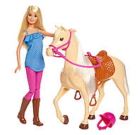 Игровой набор Барби с Лошадкой Barbie Doll & Horse, Blonde FXH13
