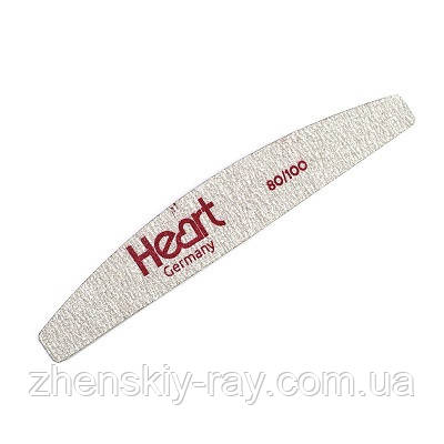 ПІЛКА ДЛЯ НОГТЕЙ HEART 80/100 HALF, фото 1