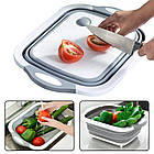 Складна миска 3в1 Chopping Board + Подарунок Аератор-насадка на кран, 2 режими / Дошка кухонна складана, фото 3
