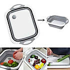 Складна миска 3в1 Chopping Board + Подарунок Аератор-насадка на кран, 2 режими / Дошка кухонна складана, фото 4