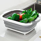 Складна миска 3в1 Chopping Board + Подарунок Аератор-насадка на кран, 2 режими / Дошка кухонна складана, фото 5