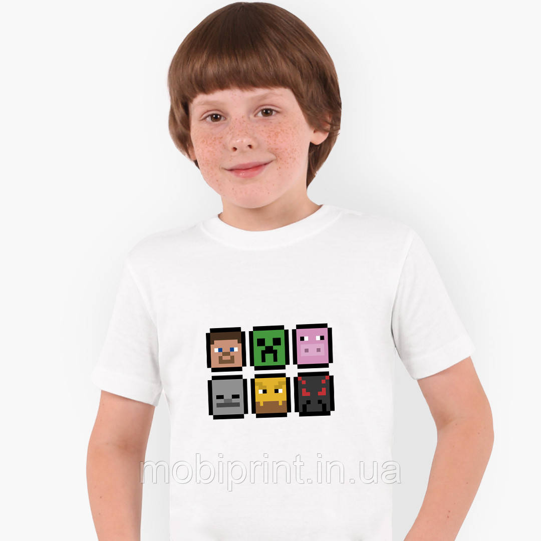 Футболка дитяча Майнкрафт (Minecraft) Білий (9224-1173)