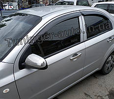 Дефлектори вікон (вітровики) Chevrolet Aveo 3 Sed. 2005- (Autoclover/Корея)