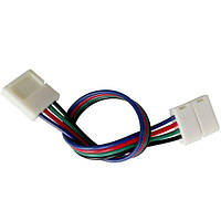 Коннектор для светодиодных лент №9 10mm RGB 2joints wire (провод-2зажима) OEM