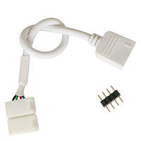 Коннектор для светодиодных лент №10 10mm RGB joint joint-F wire (зажим-провод-зажим папа) OEM